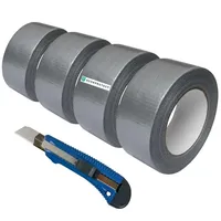 Scorprotect® 4x Gewebeklebeband silbergrau Panzertape Gaffaband 48 mm x