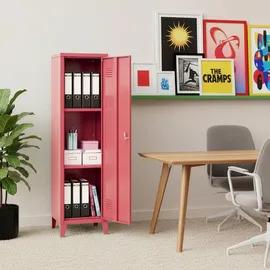 [en.casa] Einzelspind Kurikka 137 x 38 x 38 cm Wassermelonenrot