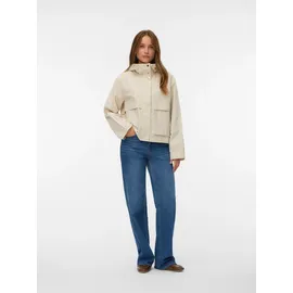 Vero Moda Parka VERO MODA "VMMICHELA SHORT PARKA", Damen, Gr. S, oatmeal, Web, Obermaterial: 100% Polyester, unifarben, hüftlang, Jacken Parka, Polyester