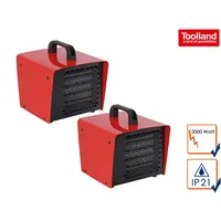 Toolland 2er SET Bauheizer 2 Stufen, 2000W, Bautrockner Heizgeräte