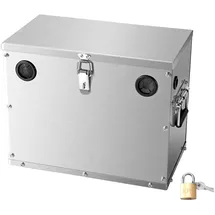 Vevor Batteriekasten, Gruppe 24/31 Batteriebox, Marinebatteriegehäuse mit Schloss, Griffen & Gummitüllen-Kabellöchern, Edelstahlgehäuse, geeignet für Autos, Boote & Trolling-Motoren