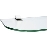 ib style Wandregal Glasregal 6mm klar 60 x 15 cm + Clip CUCALE Weiß, Glasboden aus ESG-Sicherheitsglas - Wandregal weiß