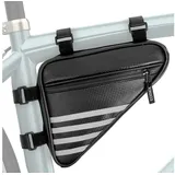 ECENCE Fahrrad Rahmentasche Dreiecks-Tasche Fahrradtasche Schwarz mit Reflektor