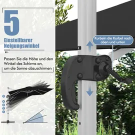 Costway Sonnenschirm rechteckig 300 x 300 cm Blau