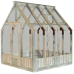 Palmako Gewächshaus / Pavillon / Glashaus Emilia 5,4  m2 - 18 mm Grau kesseldruckimprägniert