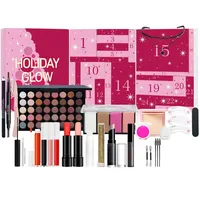 Make-up-Adventskalender | Weihnachts-Beauty-Adventskalender 2024 | Make-up-Sets | 24 Tage Countdown-Kalender Make-up-Boxen | Lippenstift-Lidschatten-Kosmetikset für Frauen und Mädchen