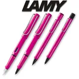 Lamy Safari Set [Füller + Kugelschreiber + Tintenroller + Bleistift] (nur Stifte, Pink)