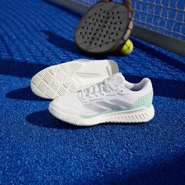 adidas Courtquick Padel-Schuh - Cloud White / Silver Metallic / Clear Mint - 38