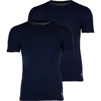 Ralph Lauren Herren Shirt, T-Shirt mit Logo-Stitching im 2er-Pack, Marine, L