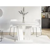 Ausziehbarer Esstisch OLEGIN - weißer Marmor / weiß - Weiß