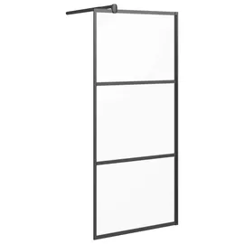 vidaXL Duschwand für Walk-In Dusche 90x195 cm ESG Mattiert Schwarz