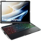 doqo Tastatur Hülle für iPad Air 11/iPad Pro 11,Hülle mit Tastatur für Air 11 M3/M2 (2025/2024),Air 5/4,Pro 11 4/3/2/1 Generation mit Touchpad, 360° Drehbar
