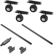 LINDBY Schienensystem Linaro, GU10, 4-flg., schwarz, Ø cm - cm - cm