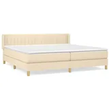 vidaXL Boxspringbett mit Matratze Creme 200x200 cm Stoff