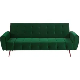 vente-unique Schlafsofa Klappsofa 3-Sitzer - Samt - Tannengrün - POLANI