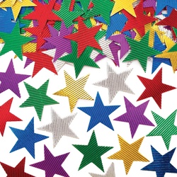 Geriffelte Metallic-Sterne  (pro Set 120) Bastelmaterial