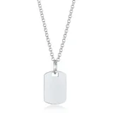 KUZZOI Herren Dog Tag Military Platte Brushed 925 Silber