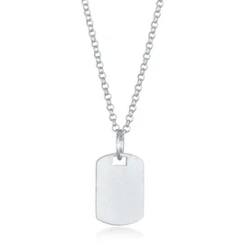 KUZZOI Herren Dog Tag Military Platte Brushed 925 Silber