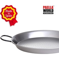 PaellaWorld International Paella-Pfanne Stahl poliert Ø 46 cm, Pfanne + Kochtopf