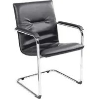 E/D/E Freischwinger RUMBA chrom/Ku-leder schw.