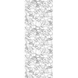 Queence Wandsticker QUEENCE "Katzen", weiß, B:90cm H:250cm, Vinyl, Wandtattoos, DIY-Wandsticker zum Bemalen