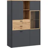 Forte Highboard »Leokadia«, Breite ca. 113 cm grau