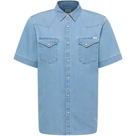 Mustang Kurzarmhemd Blau XL