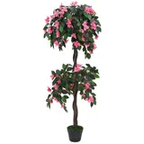 vidaXL Künstliche Rhododendron-Pflanze mit Topf 155 cm Grün und Rosa