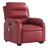 vidaXL Massagesessel mit Aufstehhilfe Weinrot Kunstleder