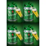 4 x 5 LITER HEINEKEN BIERFASS MIT ZAPFHAHN Draught Keg 5%