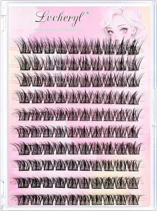 Lvcheryl Premium Wimpern-Kombinationsset - 10 Reihen selbstklebende Wimpern
