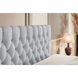 altdecor Boxspringbett SERENE KING - 160 x 200 - H3/H4 - Hellgrau