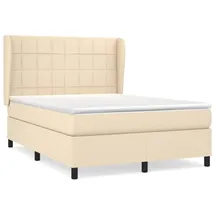 vidaXL Boxspringbett mit Matratze Creme 140x200 cm Stoff vidaXL
