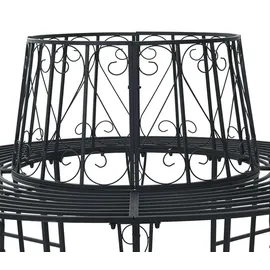 vidaXL Baumbank Ø 160 x 89 cm Schwarz
