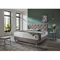 Atlantic Home Collection Boxbett "CELIA", grau (taupe), B:182cm L:209cm,