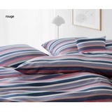 elegante Bettwäsche Color Stripe - 40x80cm-135x200cm rouge