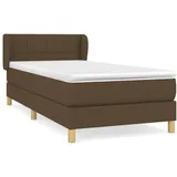 vidaXL Boxspringbett mit Matratze Dunkelbraun 100x200 cm Stoff - Braun