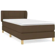 vidaXL Boxspringbett mit Matratze Dunkelbraun 100x200 cm Stoff - Braun