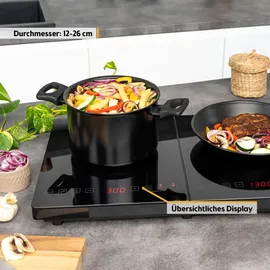 tzs-first-austria TZS First Austria Induktionskochplatte, doppelt, Timer, Kindersicherung, 3500W, Induktionskochfeld, Doppelt Kochfeld, Touch-Display, Top... | schwarz,