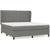 vidaXL Boxspringbett mit Matratze Dunkelgrau 160x200 cm Stoff1398986