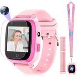 Mingfuxin 4G Smartwatch für Kinder, wasserdichte Kinder Smart Watch Telefon Uhr mit GPS-Tracker, WLAN Video Telefonanruf, SOS, Schrittzähler, Kamera, Schulmodus, Geo-Zaun für 4–12 Jungen Mädchen