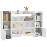 aiyaplay Kinderregal mit 8 Boxen 30 x 90 x 140 cm Kunststoff weiß