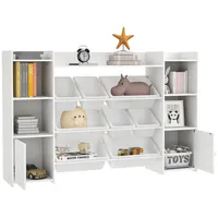 aiyaplay Kinderregal mit 8 Boxen 30 x 90 x 140 cm Kunststoff weiß