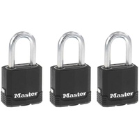 Master Lock Schlüsselschloss für den Außenbereich, strapazierfähiges, wetterfestes Vorhängeschloss mit Abdeckung, gleichschließend Vorhängeschlösser für den Außenbereich, 3er-Pack, M115XTRILF