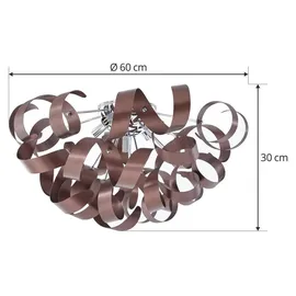 LUCANDE Kaelor 2 dimmbar Ø 60 cm kupferfarben Aluminium