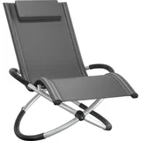 Tectake Sonnenliege 150 x 73 x 75 cm Grau