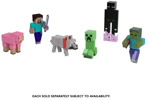 Minecraft Craft-A-Block Figuren aus dem Sortiment, authentischer Charakter aus dem Videospiel, 1 Stück, sortiert