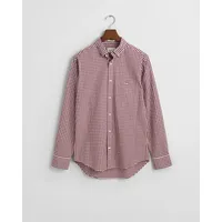 GANT Langarmhemd »REG POPLIN GINGHAM SHIRT«, mit Logostickerei auf der Brust, Gr. XXL - N-Gr, WINE RED, , 47161813-XXL N-Gr