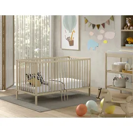 Vipack Babybett VIPACK "Dino 70/140 mit 3-fach verstellb. Lattenrost, inkl. 3 Schlupfsprossen", braun (buche natur), B:144,4cm H:84,4cm T:75,5cm, Massivholz, Babybetten, Babybett, aus massiver Buche, umbaubar zum Juniorbett, wahlweise in 3 Farben