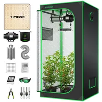 VIVOSUN Growzelt Komplettset 80x80x160cm, Indoor Grow Box mit VS1000 LED Vollspektrum Lampe, 100mm Belüftung mit Hygrometer, Grow Bags, Timer & Zubehör für Hydroponik, Gewächshaus & Pflanzenzucht